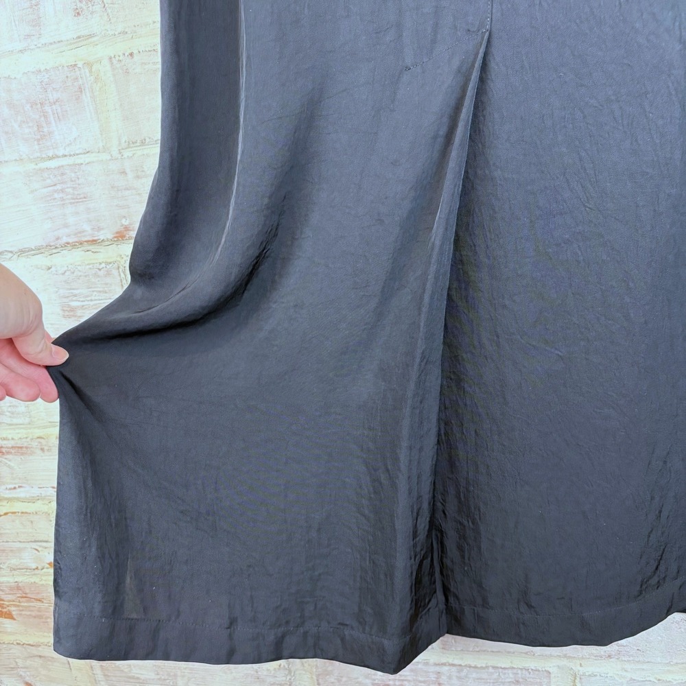 Rag & Bone Black Mock Neck Shift Dress S Covered Buttons Side Slits Quiet Luxury - Picture 11 of 11